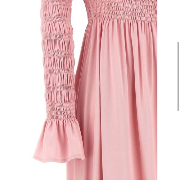 Sleeper - Juliette Shirred Asymmetric Dress - Pink - Size S - NWT - Picture 5 of 14